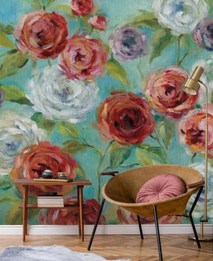 Red White and Purple Roses Wallpaper