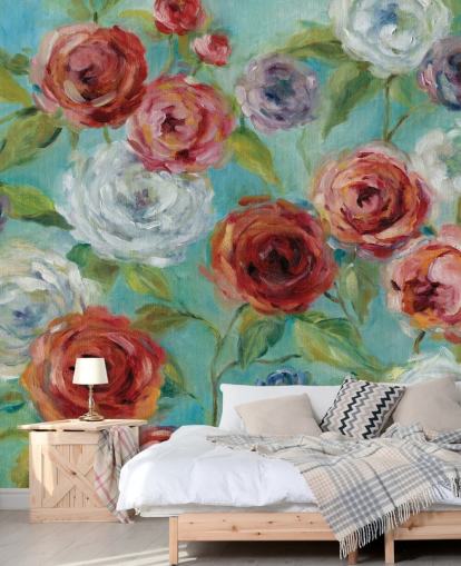 Red White and Purple Roses Wallpaper