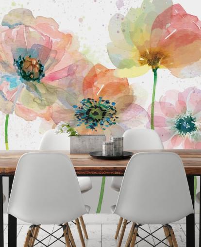 Pink Poppies Wallpaper Mural Pink Poppies Wallpaper Mural