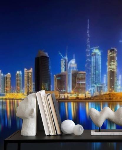 blau getönte Dubai City Tapete blau getönte Dubai City Tapete