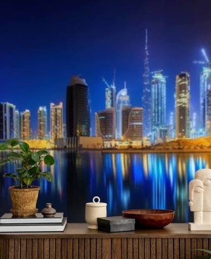 blå tonet dubai city tapet blå tonet dubai city tapet