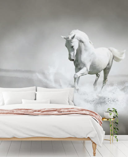 zwart-wit paard op strandbehang zwart-wit paard op strandbehang