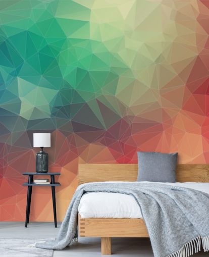 Rainbow Coloured Geometric Wall Mural Rainbow Coloured Geometric Wall Mural
