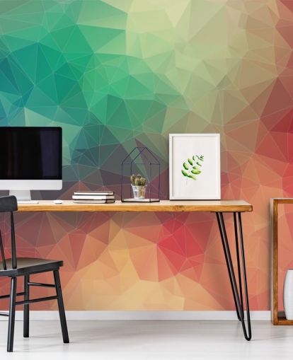 regnbåge anpassningsbar geometrisk tapet kallad Abstract 2D Geometric för sovrum och kontor regnbåge anpassningsbar geometrisk tapet kallad Abstract 2D Geometric för sovrum och kontor