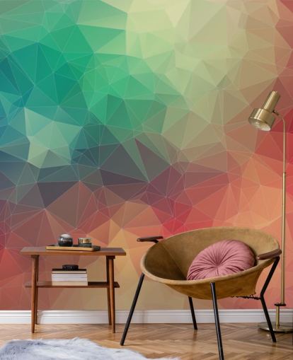 regnbåge anpassningsbar geometrisk tapet kallad Abstract 2D Geometric för sovrum och kontor regnbåge anpassningsbar geometrisk tapet kallad Abstract 2D Geometric för sovrum och kontor