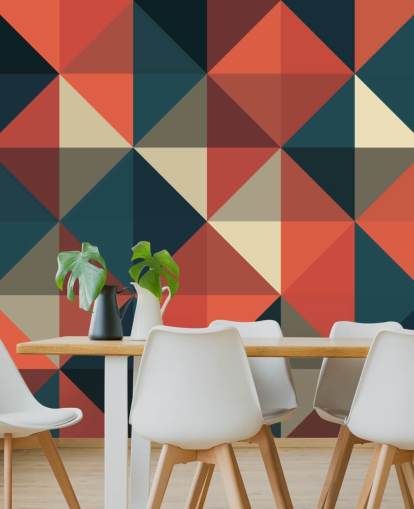 Blue and Red Apex Geometric Wallpaper