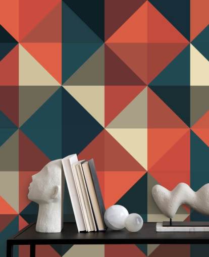 Blå og rød Apex Geometrisk Bakgrunn