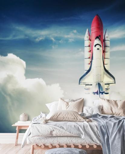 Space Shuttle against Light Sky Wall Mural