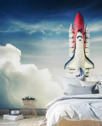 Space Shuttle against Light Sky Wall Mural