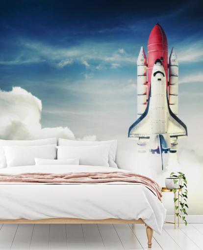 Space Shuttle against Light Sky Wall Mural