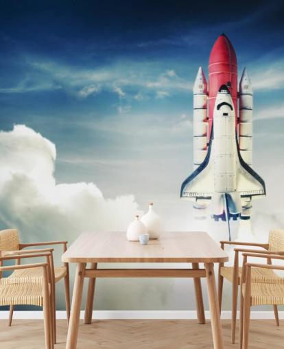 Space Shuttle against Light Sky Wall Mural