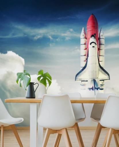 Space Shuttle against Light Sky Wall Mural