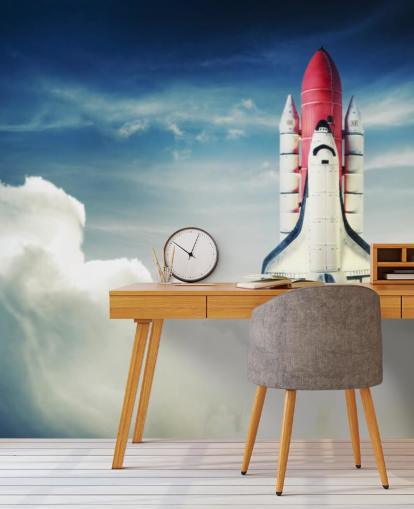 Space Shuttle against Light Sky Wall Mural