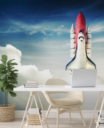 Space Shuttle against Light Sky Wall Mural