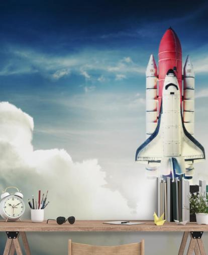 Space Shuttle against Light Sky Wall Mural