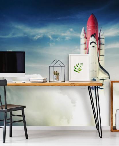 Space Shuttle against Light Sky Wall Mural