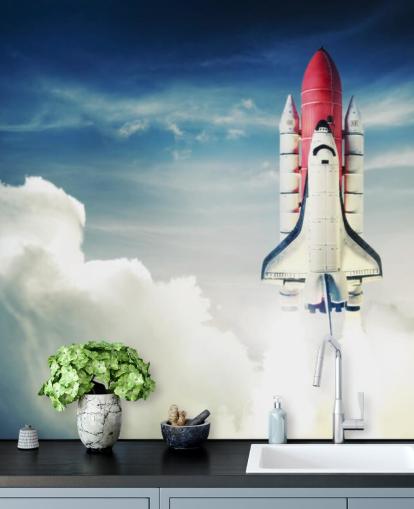 Mural de pared Transbordador espacial contra cielo claro Mural de pared Transbordador espacial contra cielo claro