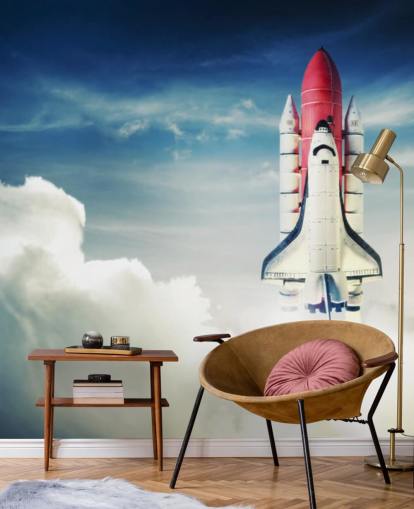 Space Shuttle against Light Sky Wall Mural