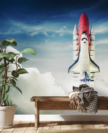 Space Shuttle against Light Sky Wall Mural