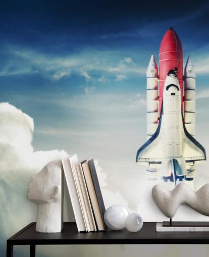 Space Shuttle against Light Sky Wall Mural