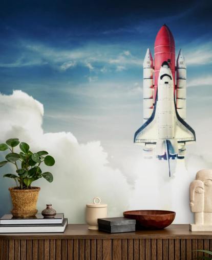 Space Shuttle against Light Sky Wall Mural