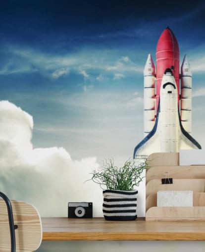 Space Shuttle against Light Sky Wall Mural