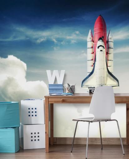 Space Shuttle against Light Sky Wall Mural