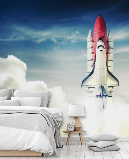 Space Shuttle against Light Sky Wall Mural