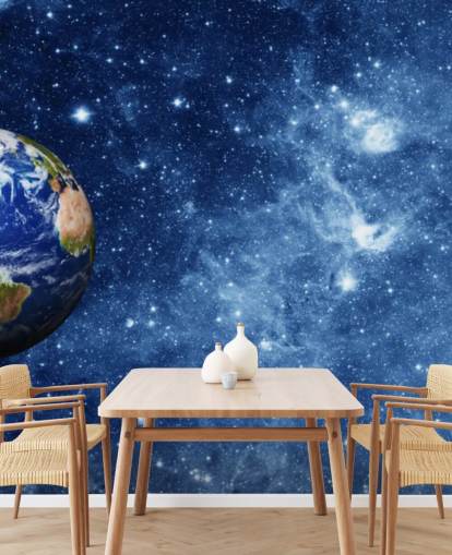 Planeten Jorden i verdensrommet veggmaleri