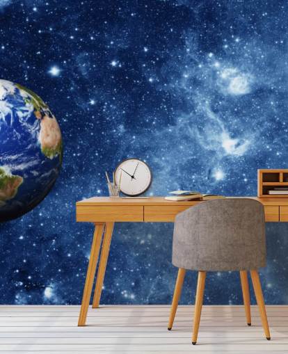 Mural Planeta Tierra en el espacio