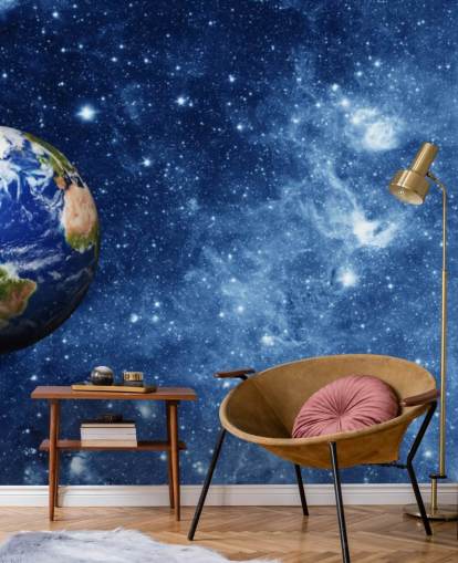 Mural Planeta Tierra en el espacio