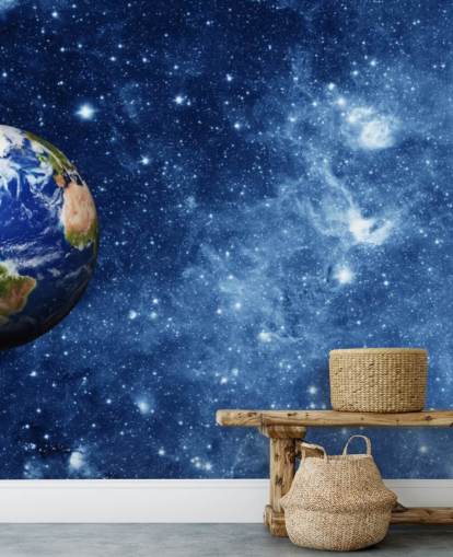 Mural Planeta Tierra en el espacio