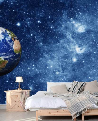 Planet Jorden i rummet vægmaleri