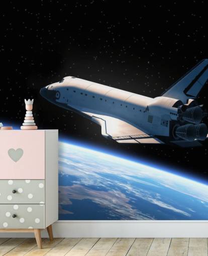 Space Shuttle kredser Jorden Baggrund