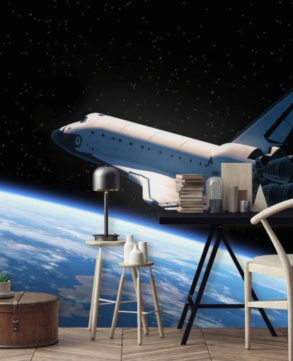 Papier peint de la navette spatiale en orbite terrestre