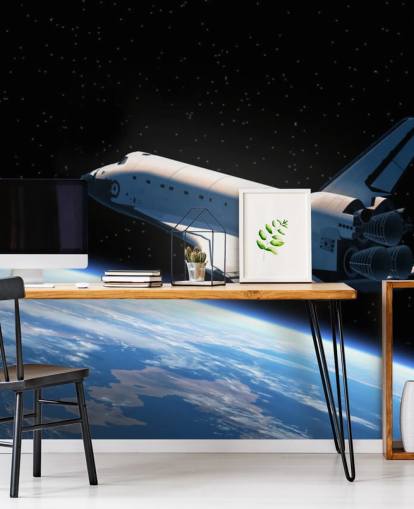 Carta da parati Space Shuttle Orbiting Earth
