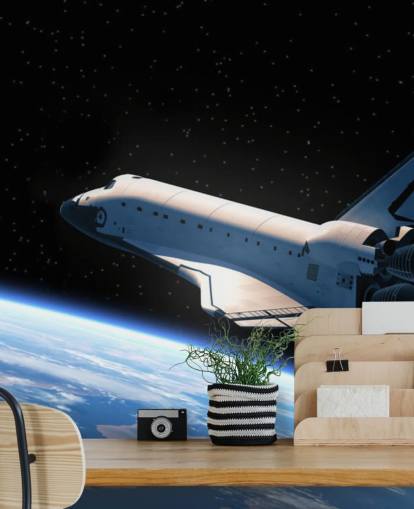 Carta da parati Space Shuttle Orbiting Earth