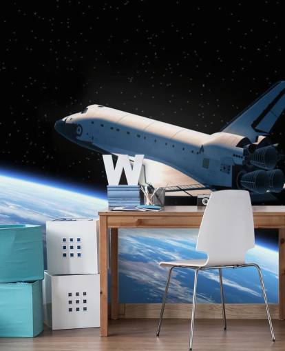 Carta da parati Space Shuttle Orbiting Earth