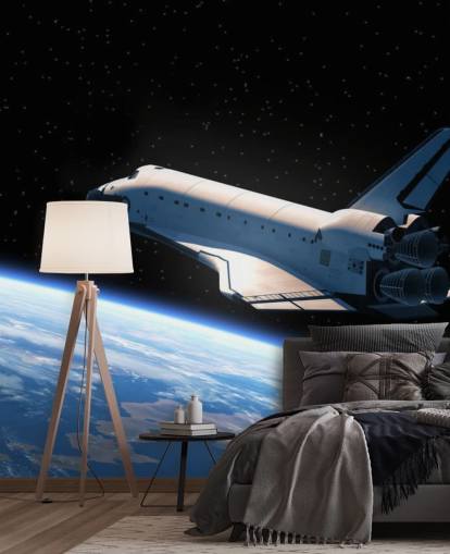 Carta da parati Space Shuttle Orbiting Earth