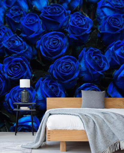 Papel Pintado Rosas Azules Eléctricas Papel Pintado Rosas Azules Eléctricas
