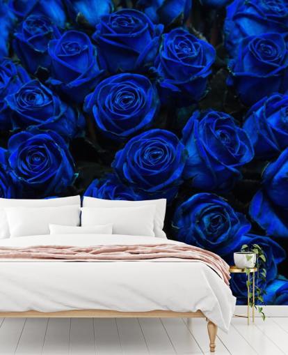 Papel Pintado Rosas Azules Eléctricas