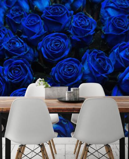 Papel Pintado Rosas Azules Eléctricas