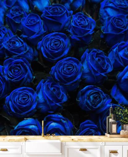 Carta da parati con rose blu Carta da parati con rose blu