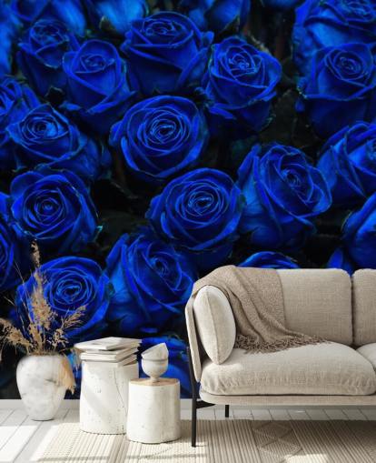 Papel Pintado Rosas Azules Eléctricas