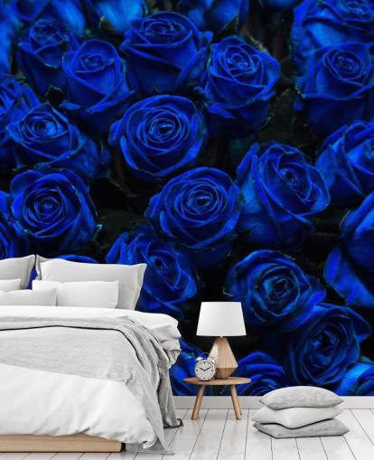 Papel Pintado Rosas Azules Eléctricas