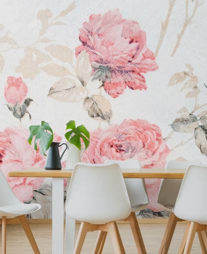 mural flores rosas vintage mural flores rosas vintage