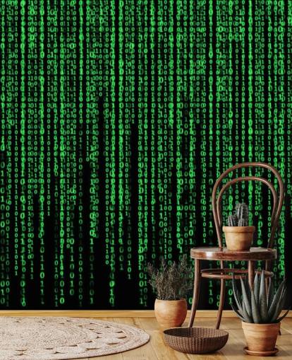 Green Coding and Numbers Wallpaper