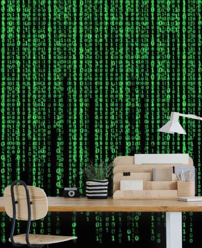 Green Coding and Numbers Wallpaper