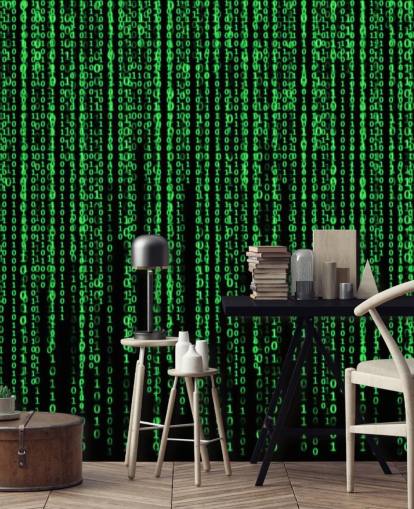 Fondo de pantalla de codificación y números verdes