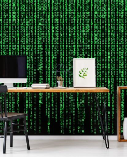 Green Coding and Numbers Wallpaper